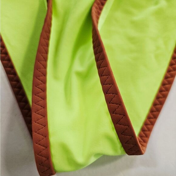 Aerie Vibrant Green Classic Triangle Padded String Bikini Cheeky Bottoms Set S - Picture 7 of 10